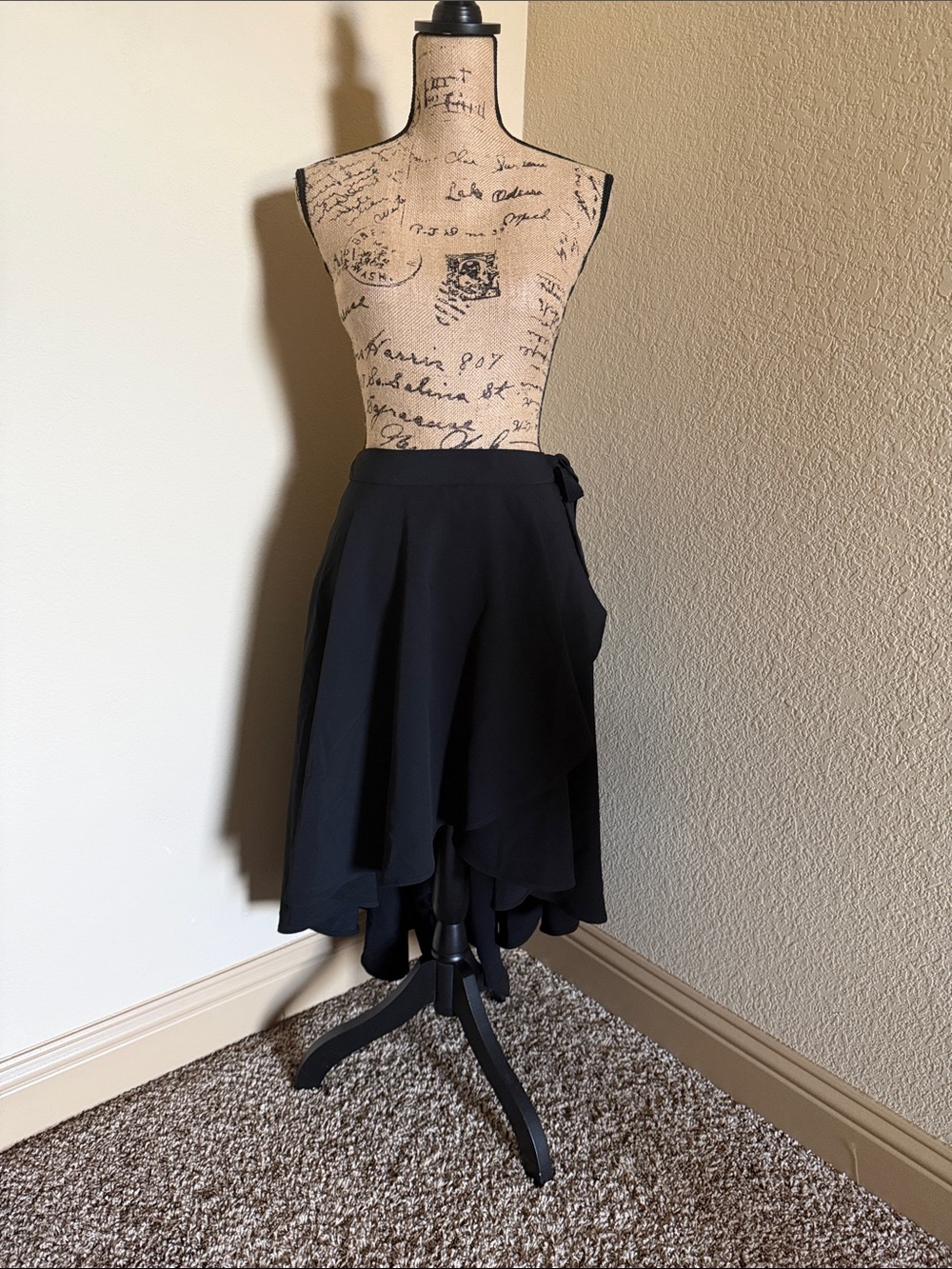 Express Black High-Low Wrap Skirt